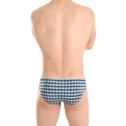 Vichy Marine - Slip De Bain -LHOMME INVISIBLE Soldes vichy bleu slip de bain homme fils teints 4