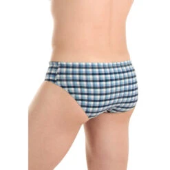 Vichy Marine - Slip De Bain -LHOMME INVISIBLE Soldes vichy bleu slip de bain homme fils teints 6