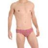 Vichy Rouge - Slip De Bain -LHOMME INVISIBLE Soldes vichy rouge slip de bain homme fils teints