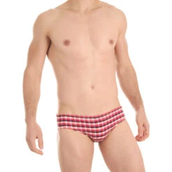 Vichy Rouge - Slip De Bain 13 Vichy Rouge - Slip De Bain -LHOMME INVISIBLE Soldes vichy rouge slip de bain homme fils teints 5